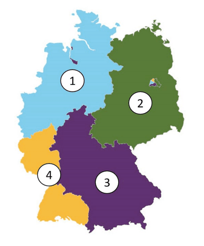 Wie waren die Besatzungszonen Deutschlands nach 1945 verteilt?