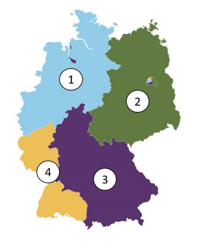 Wie waren die Besatzungszonen Deutschlands nach 1945 verteilt?